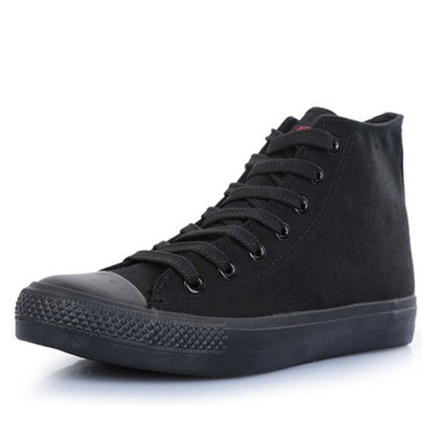 

new fashion men sneaker high / low all black boy male casual canvas shoes breathable tenis big size 35-47