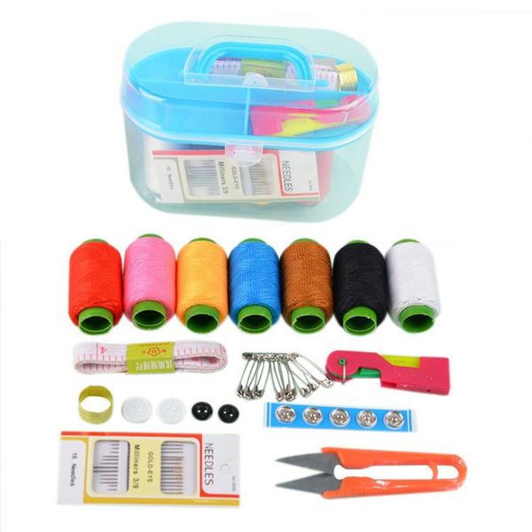 

нитевдеватель игла нить рулетка scissor thimble хранения box швейные наборы, Black