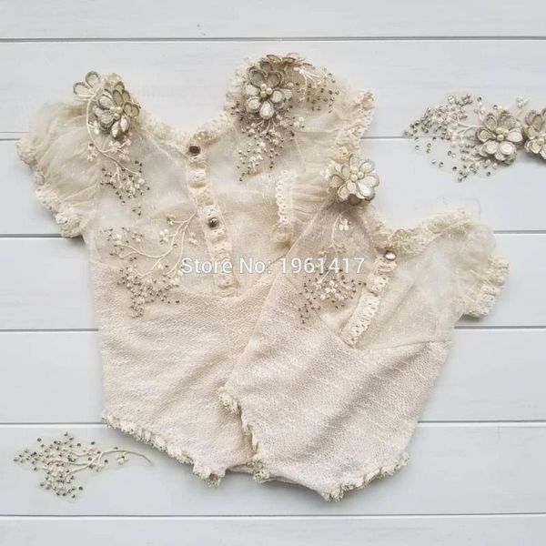 

2020 new baby girls rompers ruffle lace romper 1st birthday outfit toddler infant jumpsuit newborn baby pgraphy props, Blue