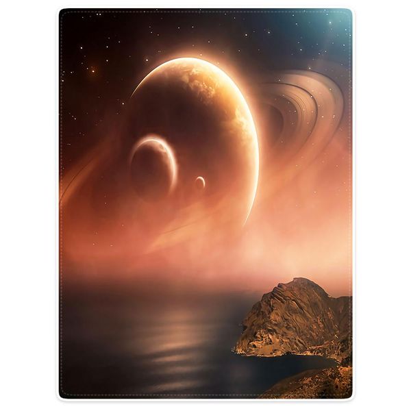

blankets cobertor warmth soft plush sunset in outer space universe saturn planet earth sofa bed throw a blanket plaid