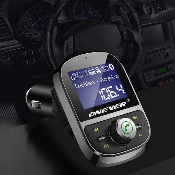 

onever car mp3 player with fm transmitter hands-bluetooth car kit support eq setting tf card u disk aux out
