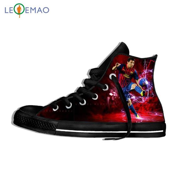 

custom logo image printing sneakers arrival walking football player lionel messi argentina player comfortable zapatos de mujer, Black