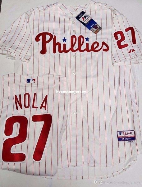 

nola #27 philadelphia home authentic cool base jersey new majestic stitched baseball jerseys, Black;blue