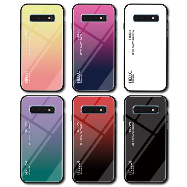 Copertura in vetro temperato per telefono gradiente Slim per Samsung Galaxy S10 S10 Plus S10 Lite S9 S9+ Nota 9 S8 S8+ Note8 S7Edge