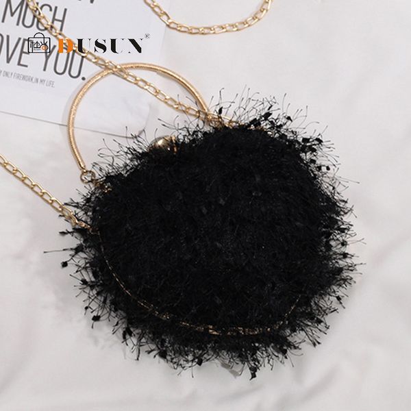 

fashion plush heart shaped chains crossbody bags for women 2020 elegant metal handle shoulder messenger bag ladies brands clutch