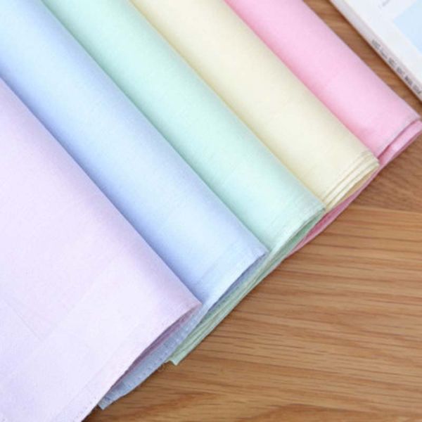 

40 * 40см solid pure color носового платка хлопок женщины plain карманные квадраты платочки подарок для девушки шеи волос шарф полотенце 1pc