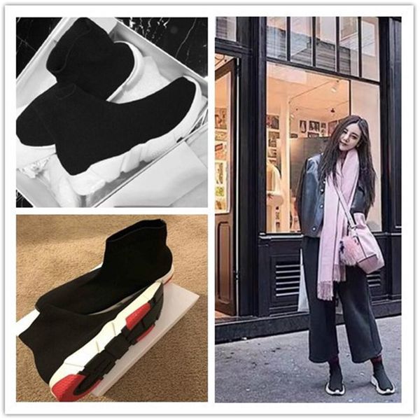 

speed trainer black designer sneakers men women black red casual shoes fashion socks sneaker boots size36-45