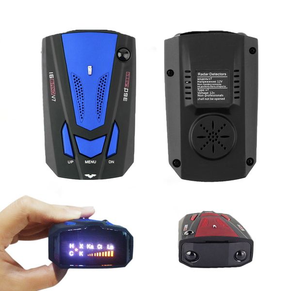 

12v car english/ russian auto vehicle v7 speed voice alert alarm warning 16 band led display