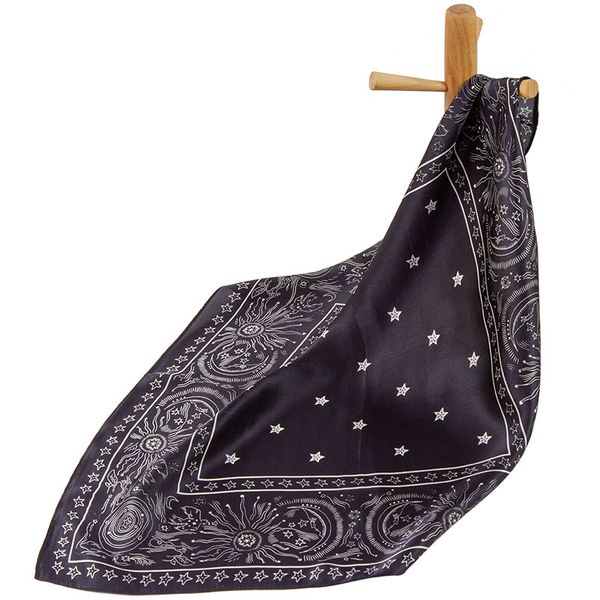 

100% pure silk scarf women scarf stars silk handkerchief hair female neck bandana square for women gift, Blue;gray