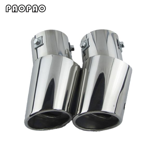 

1pcs universal car auto exhaust muffler tip stainless steel pipe chrome trim modified car rear tail throat liner accessories