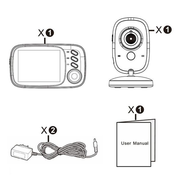 

wireless video color baby monitor 3.2inches lcd 2 way audio talk night vision surveillance security camera sleep nanny