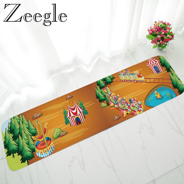 

zeegle cartoon long floor rug kitchen anti-slip mats rectangle doormat for entrance door soft absorbent carpet