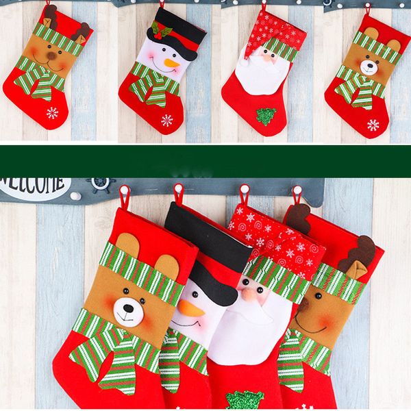 

xmas large gift bag christmas santa claus snowman elk stocking hanging sock deco