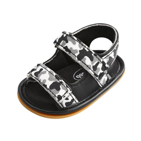 

athletic & outdoor kancoold girls baby camouflage rubber-soled sandals born three-color alphabet soft bottom non-slip hook loop toddler shoe, Black
