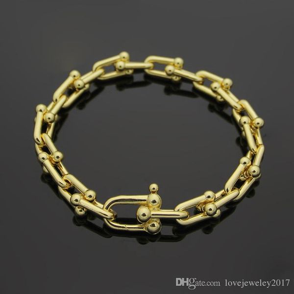 

Нержавеющая сталь 316L 18K Gold U Браслет-цепочка из розового золота Серебро T буква пар