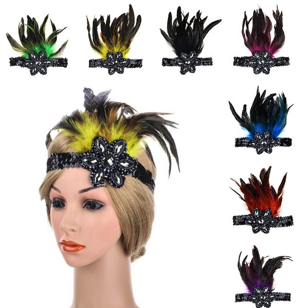

new hairbands women fashion headband girl elastic hair accessories feather