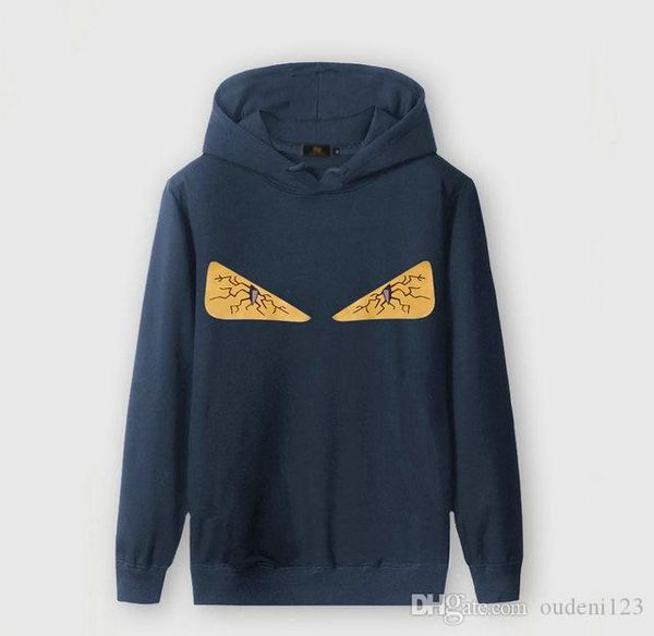 

мужчины дизайнера толстовка 19ss толстые парируют мужской свитер с капюшоном маленьких глаз дьявола пара фуфайкой высокого качества вскользь, Black