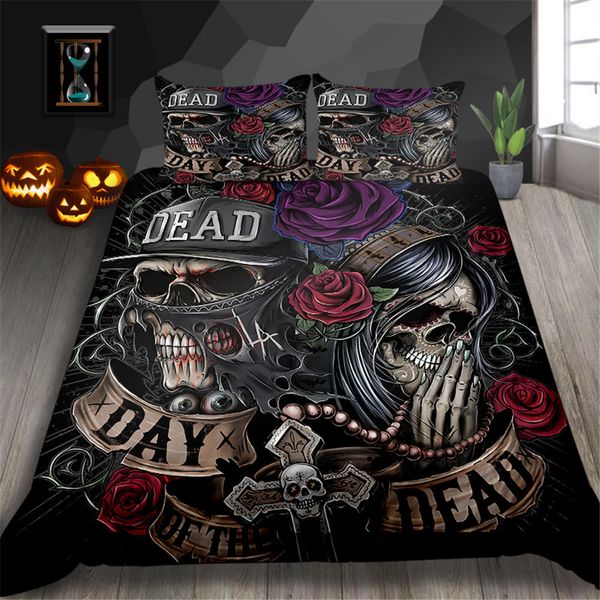 King Size Bedding Set Pirate Skull Creative Fashionable Vintage