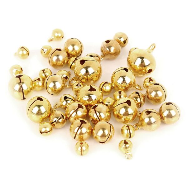 

6/8/10/12/14mm copper loose beads small jingle bells christmas decoration pendants diy crafts handmade accessories 20-100pcs/lot