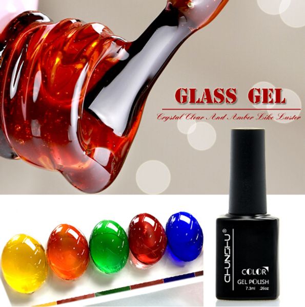 

7.3ml translucent amber coloured glaze gel nail enamel colors nail art manicure decoration creative glass gel polish diy, Red;pink