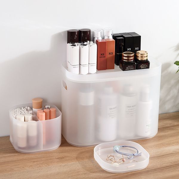 

deskstorage box cosmetics box with lid transparent compartment plastic mask box lipstick skin care product storage rack