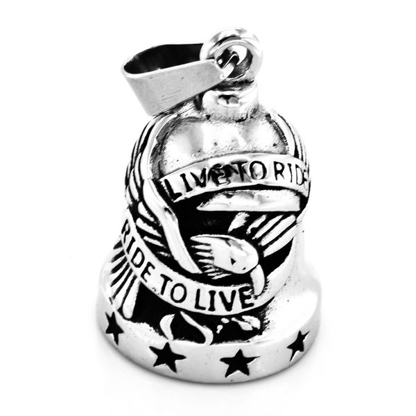 

fanssteel stainless steel men's women's punk vintage jewelry live to ride eagle bell biker pendant fsp17w85s, Bronze;silver