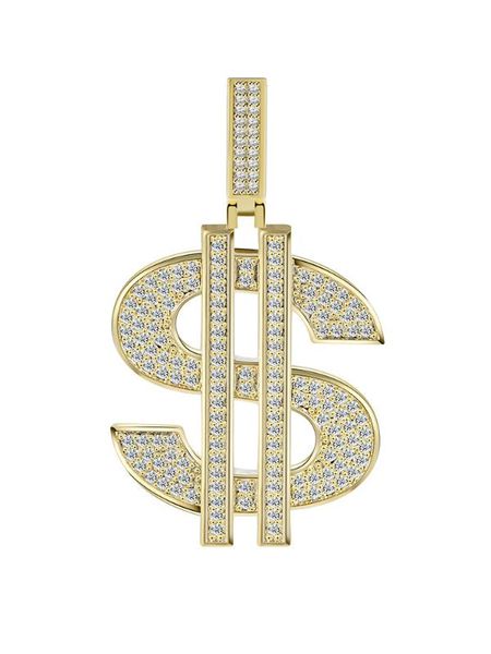 

micro inlay crystal zircon hip hop necklace creative usd pendant men women fine bling bling cuban chain jewelry, Silver