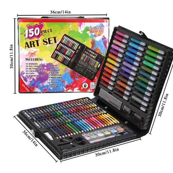 

150/176 шт живопись drawing set crayon цветные карандаши цветные карандаши ручки для детей дети student исполнитель art set кисти
