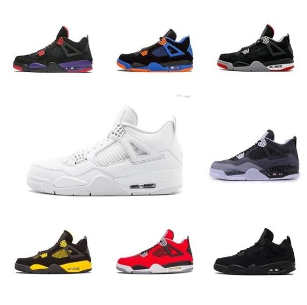 

with box mens and womens basketball shoes sneakers for men 4s white cement motorsport pure money bred fire red boots