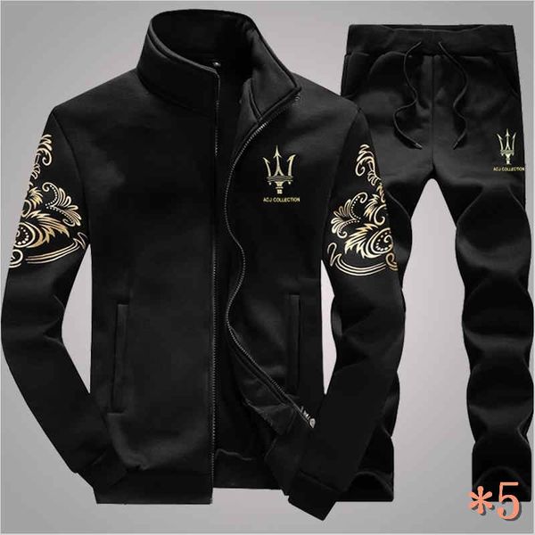 

tracksuit men fashion sweat suits autumn brand mens jogger suits jacket + pants sets sporting suit hip hop sets 5, Gray