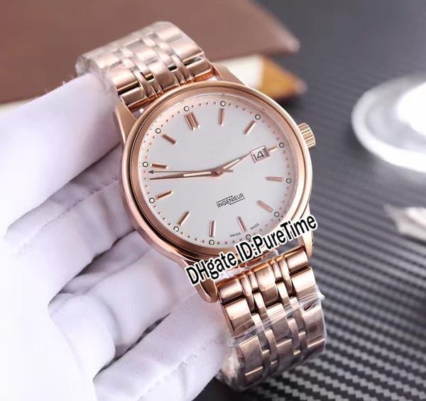 

new ingenieur family iw323310 rose gold white dial miyota automatic mens watch stainless steel sports watches 248b2, Slivery;brown