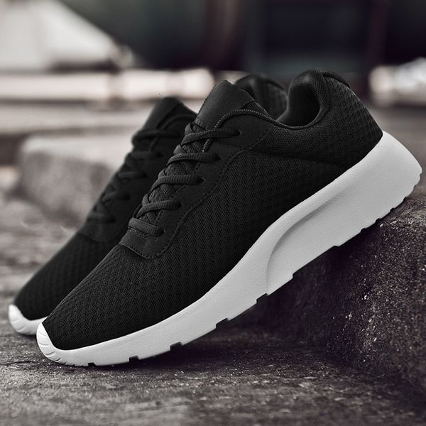 

size 35-46 sneakers men running shoes 2019 fashion lace-up men shoes sport comfort athletic gym trainers black white