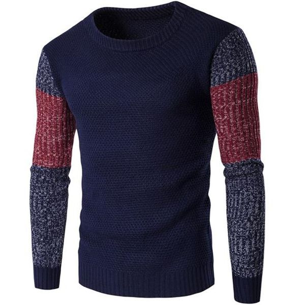 

2019 spring autumn pullover men sweater long sleeve o-neck slim knitted new brand men's sweaters gd1301, White;black