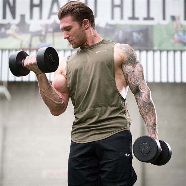

summer men's running sport gym clothing t shirt fitness bodybuilding tank stringer singlet crossfit sleeveless t shirts male, Black;blue