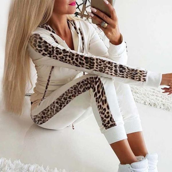 

autumn winter fashion tracksuit women splice fleece print coat with hood two pieces set casual hoodies long pencil pant suit, White;red