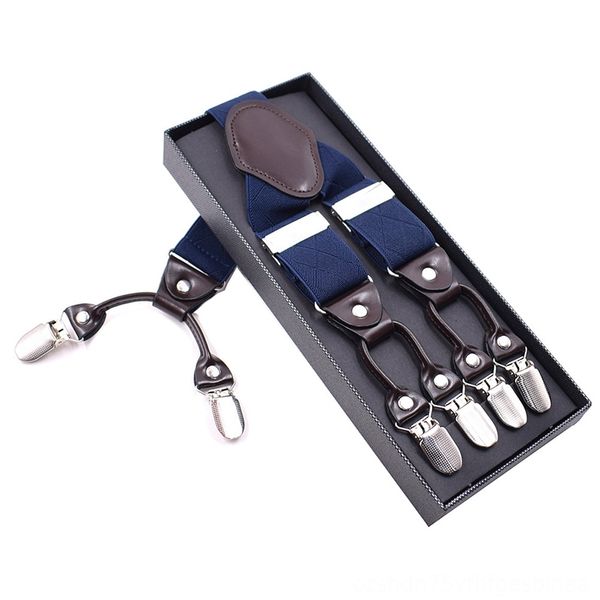 

mens sling leather alloy clip mens retro casual trousers strap father suspenders belts & accessories husband gift, Black;white