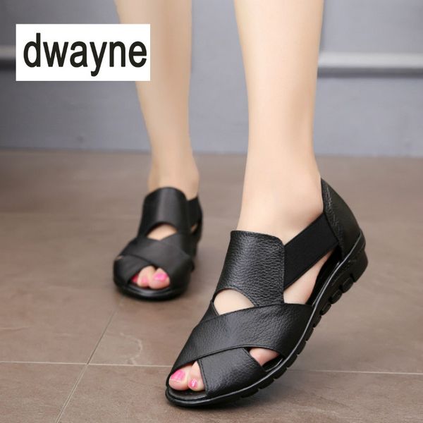 

fashion summer gladiator rome casual sandals women shoes sandalia feminina genuine leather wedge heel comfort sandals shoes789, Black