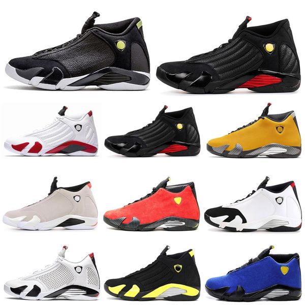 

reverse 14 14s men basketball shoes black toe candy cane desert sand last sthunder yellow mens trainer sports sneakers 7-13