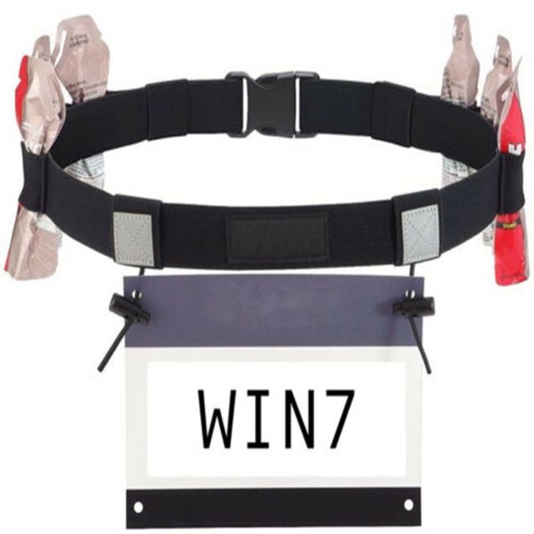 

running marathon race number belt with gel loops outdoor elastic bib waist card holder, Black;blue
