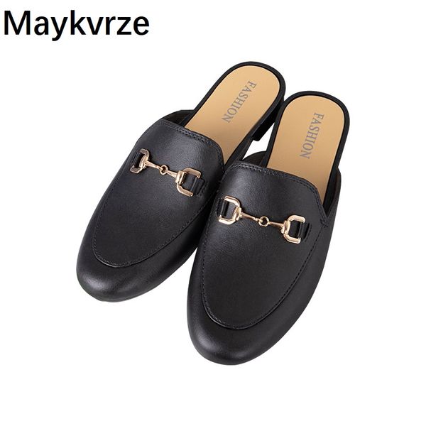 

fashion 2020 new summer women's shoes female sandals woman half slippers, Black