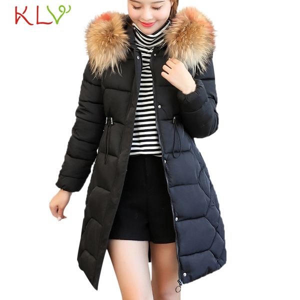 

women jacket winter thick fur cotton parka parka warm long 2018 plus size ladies chamarra cazadora mujer coat for girls 18oct24, Black