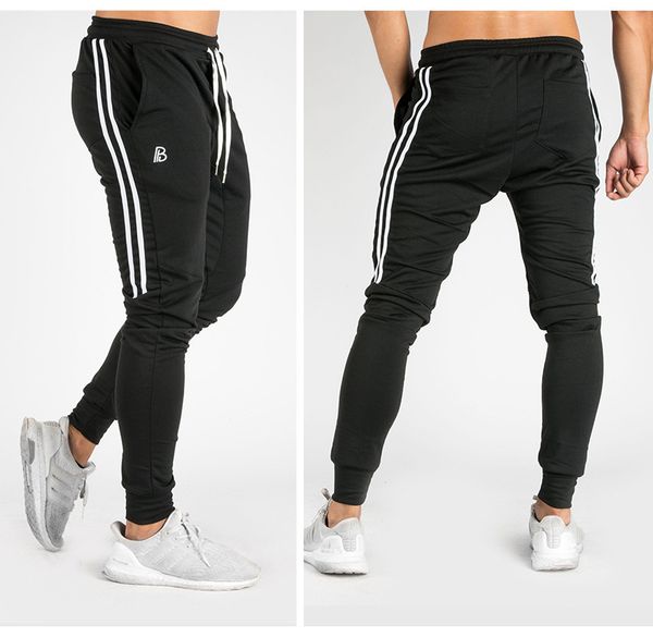 

men's pants 2021 muscle captain series fitness running loose casual closing sports trousers, Black