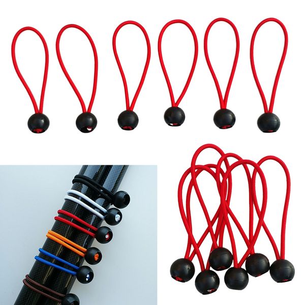 

12 pieces heavy duty bungee ball cord tarp tent tie down red 6 inch