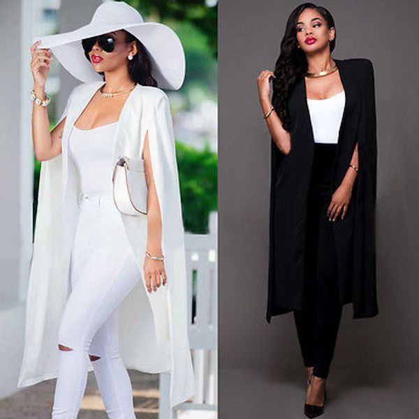 

fashion women's coat warm long blazer parka outwear women slim clothes, White;black