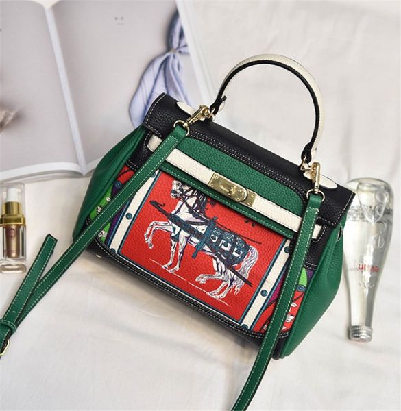 

4colors Women Handbag Contrasting Colours One Shoulder Bag Cross Body Bag Fashion PH-CFY20060411