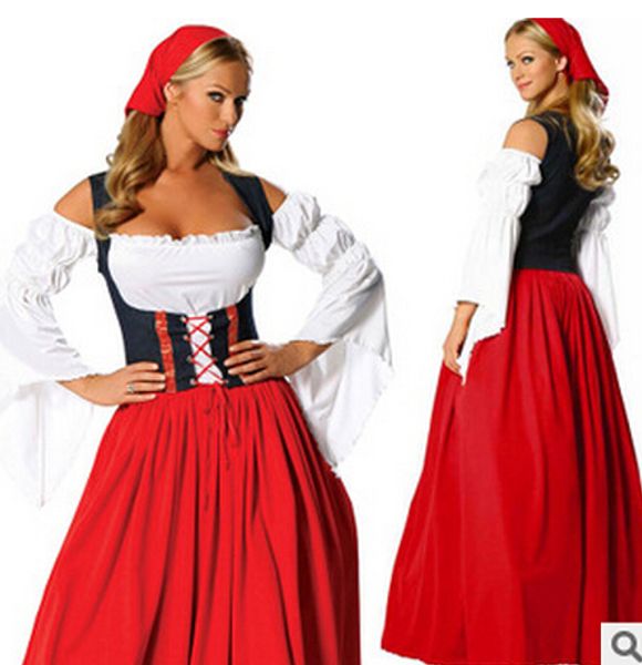 

zy560 beer maid wench german oktoberfest dress costume, Silver