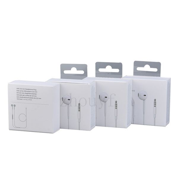

Earphone with packaging genuine good quality head et in ear headphone earphone with remote mic control for 3 5mm jack phone 5 6 6 plu