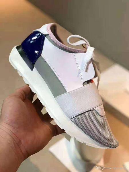 

2020 name brand original box shoe man casual race runner shoes woman comfortable pointed toe low cut new color mesh trainer shoes size 35-46, Black