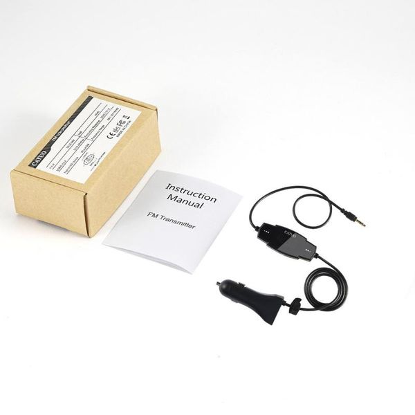 

catuo fm transmitter car kit radio modulator for car with 3.5mm aux plug and 5v/2.4a usb charger easy to use black