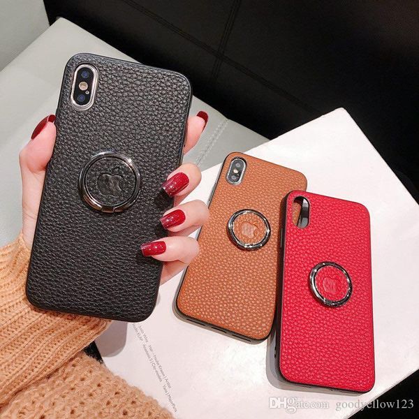 

soft classic luxury designer leather anti-slip phone case for iphone 11 pro max xs/xr/x/8/7/6plus with holder